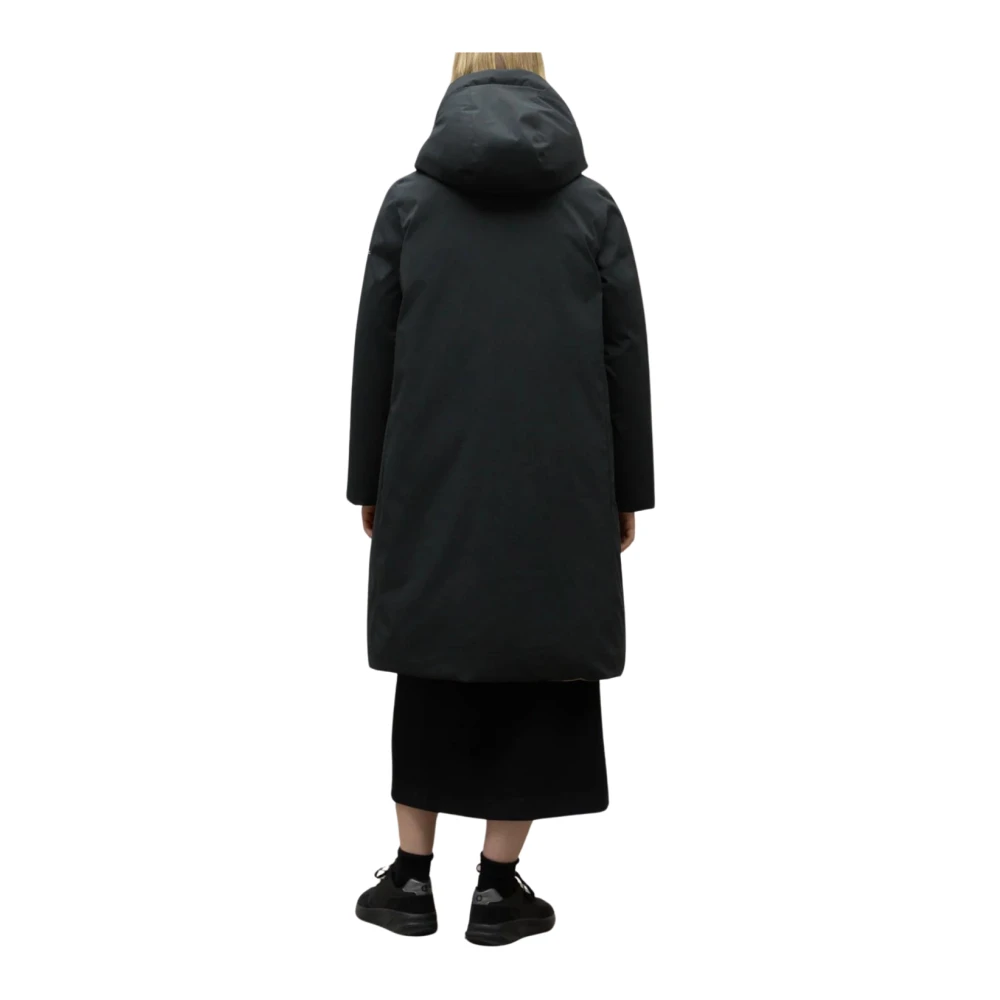 Ecoalf Omkeerbare jas voor vrouwen in het zwart Black Dames
