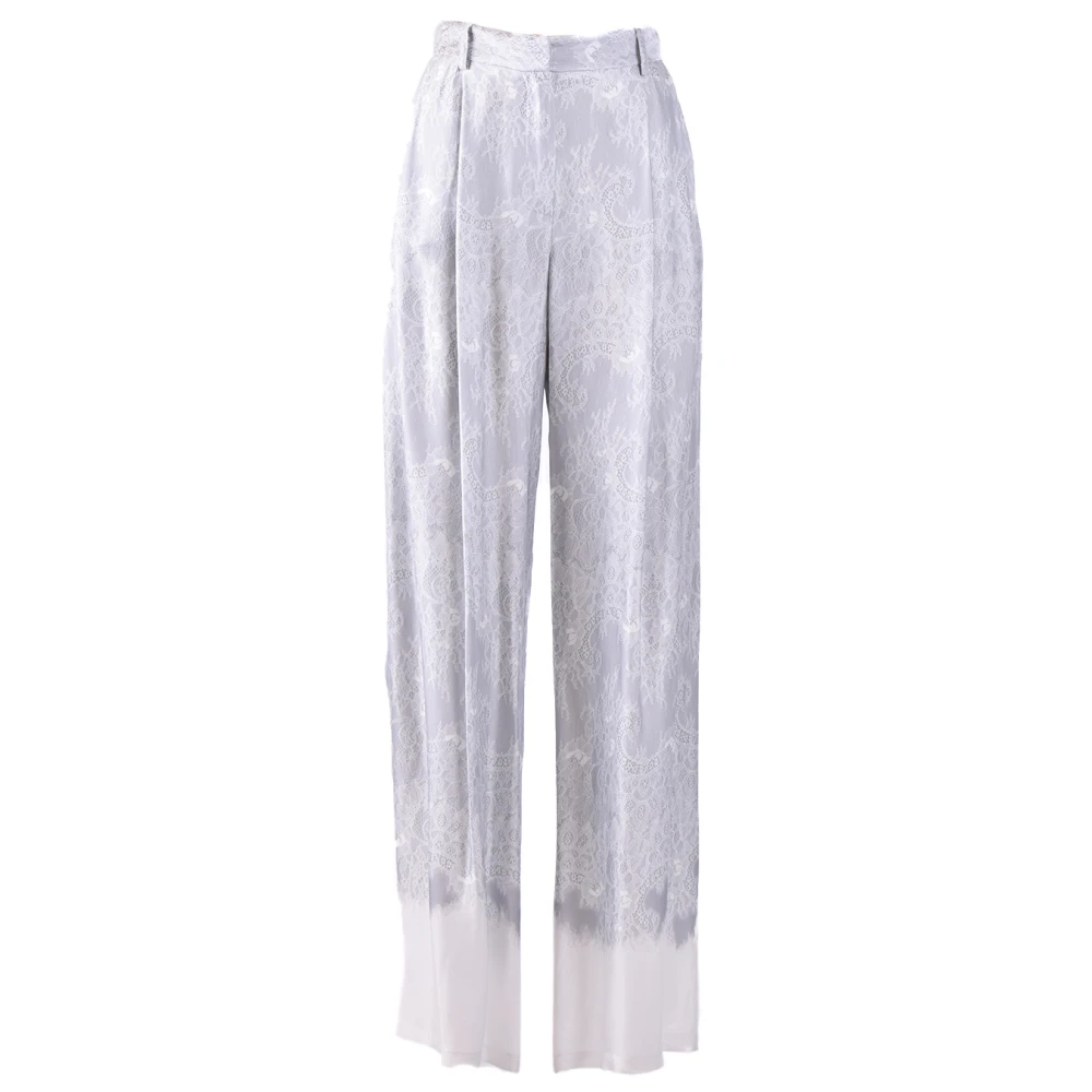 Ermanno Scervino Wijde Grijze Broek Verhoog Stijl Gray Dames