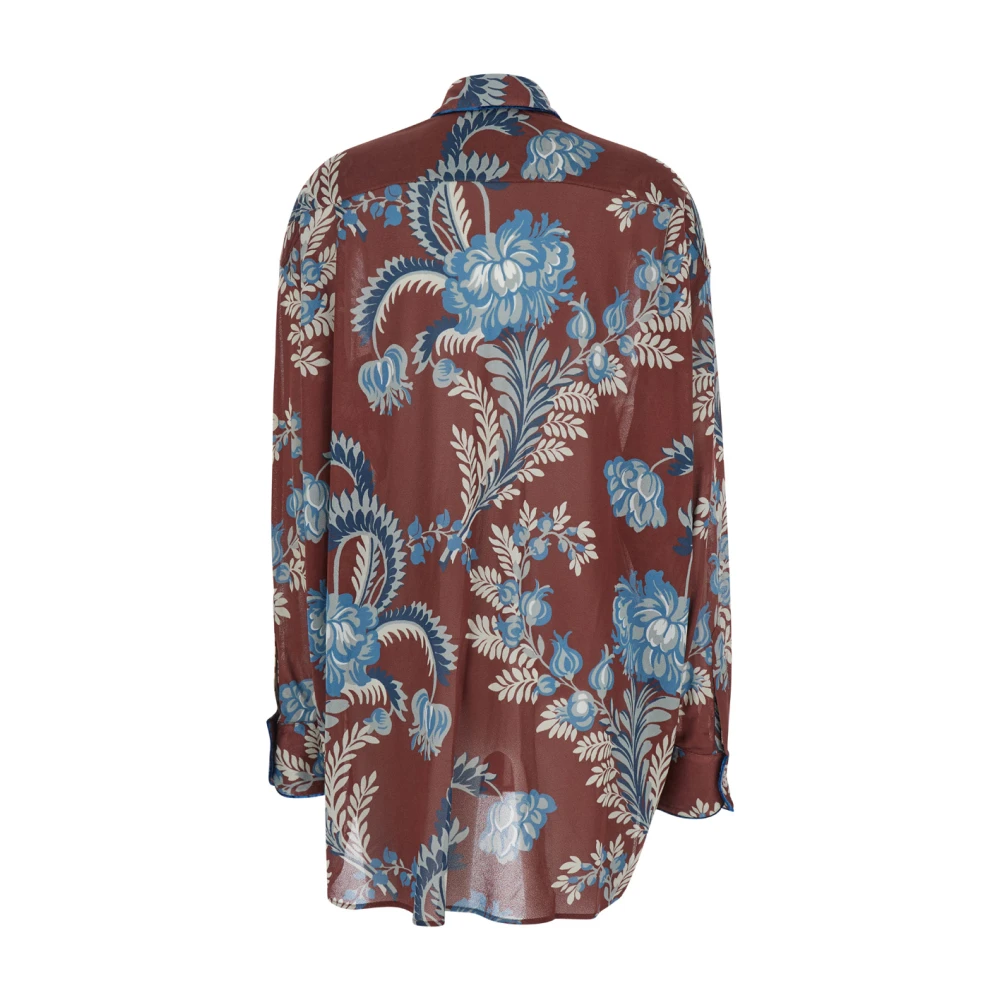 ETRO Gedrukte Oversized Shirt Bordeaux Look11 Multicolor Dames