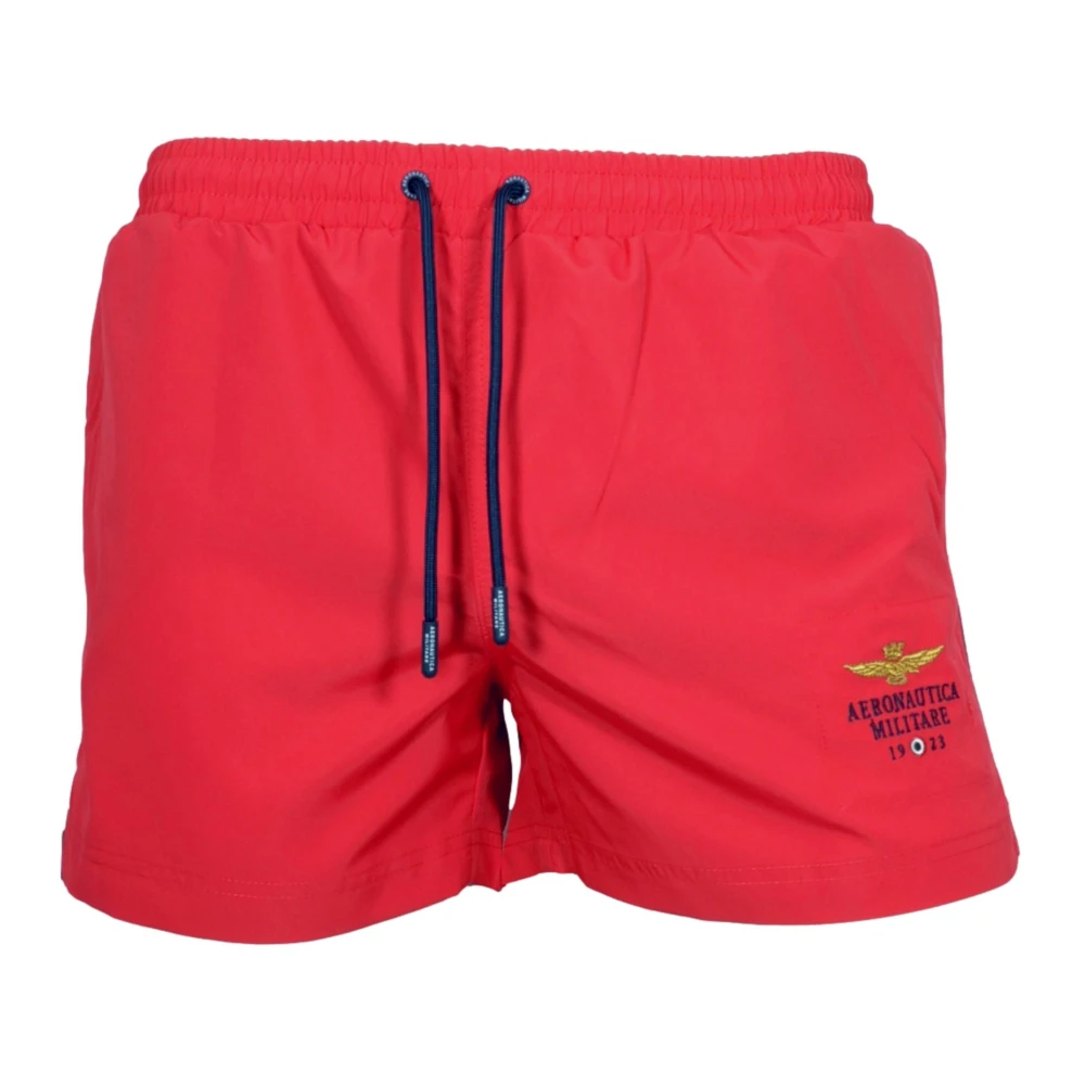 Aeronautica Militare Men's Red Embroide Logo Swimwear - Beachwear - Xl - Swimwear