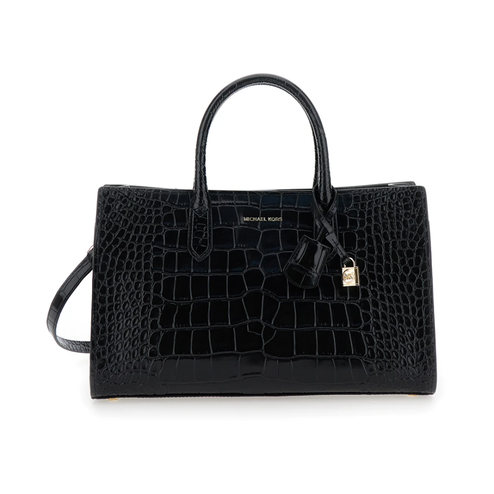 Michael Kors Zwarte Krokodillenleer Handtas Black Dames