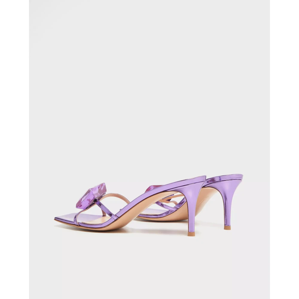 Gianvito Rossi Jaipur Metallic Stiletto Flip-Flops
