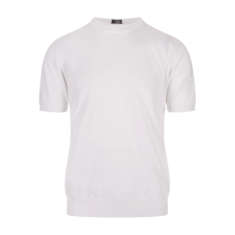 Kiton Wit Katoenen Crew Neck T-shirt White Heren