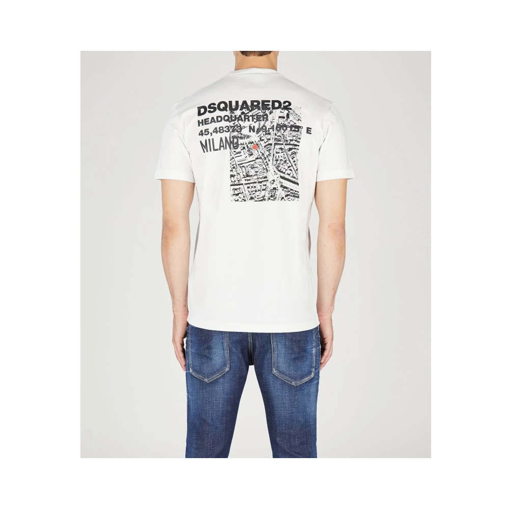 Dsquared2 Stijlvol T-shirt met uniek ontwerp White Heren
