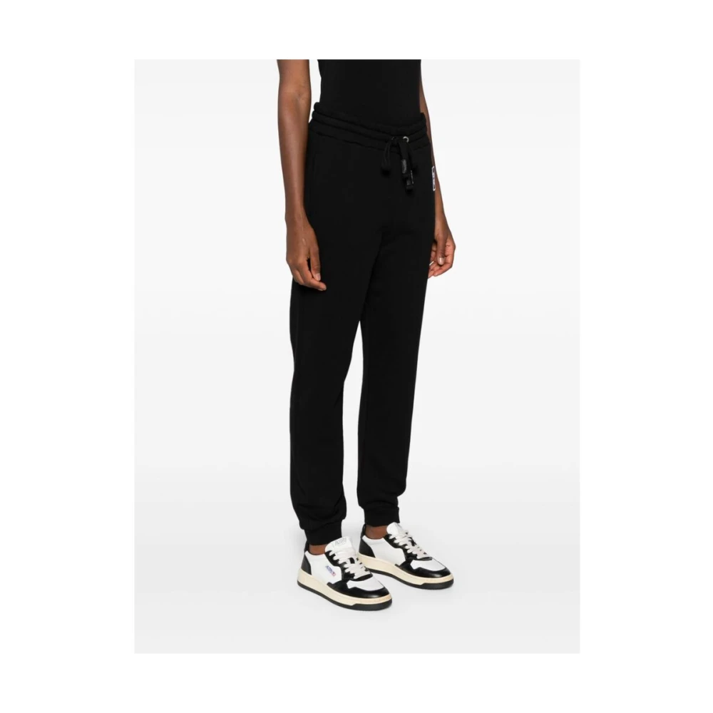 pinko Zwarte Katoenen Jersey Tapered Leg Broek Black Dames
