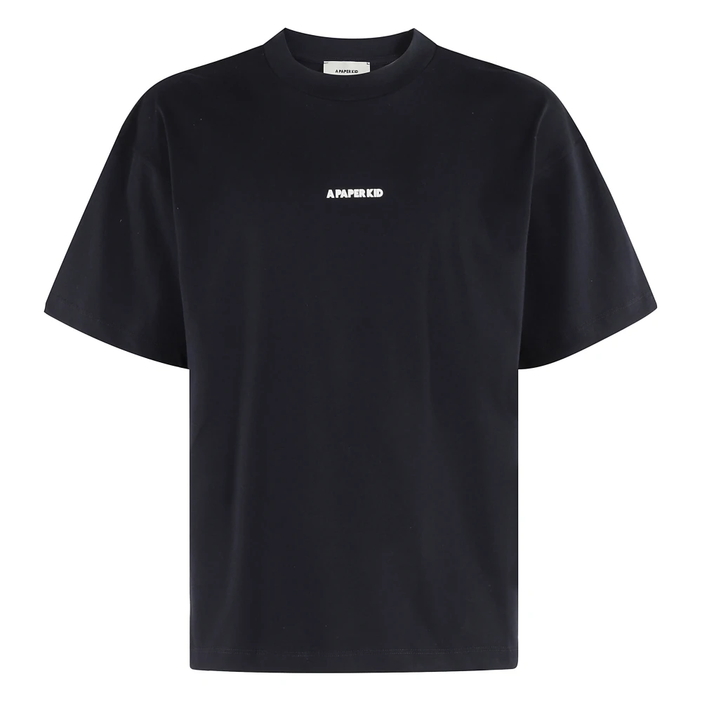 A Paper Kid Casual Katoenen T-shirt Blue Heren