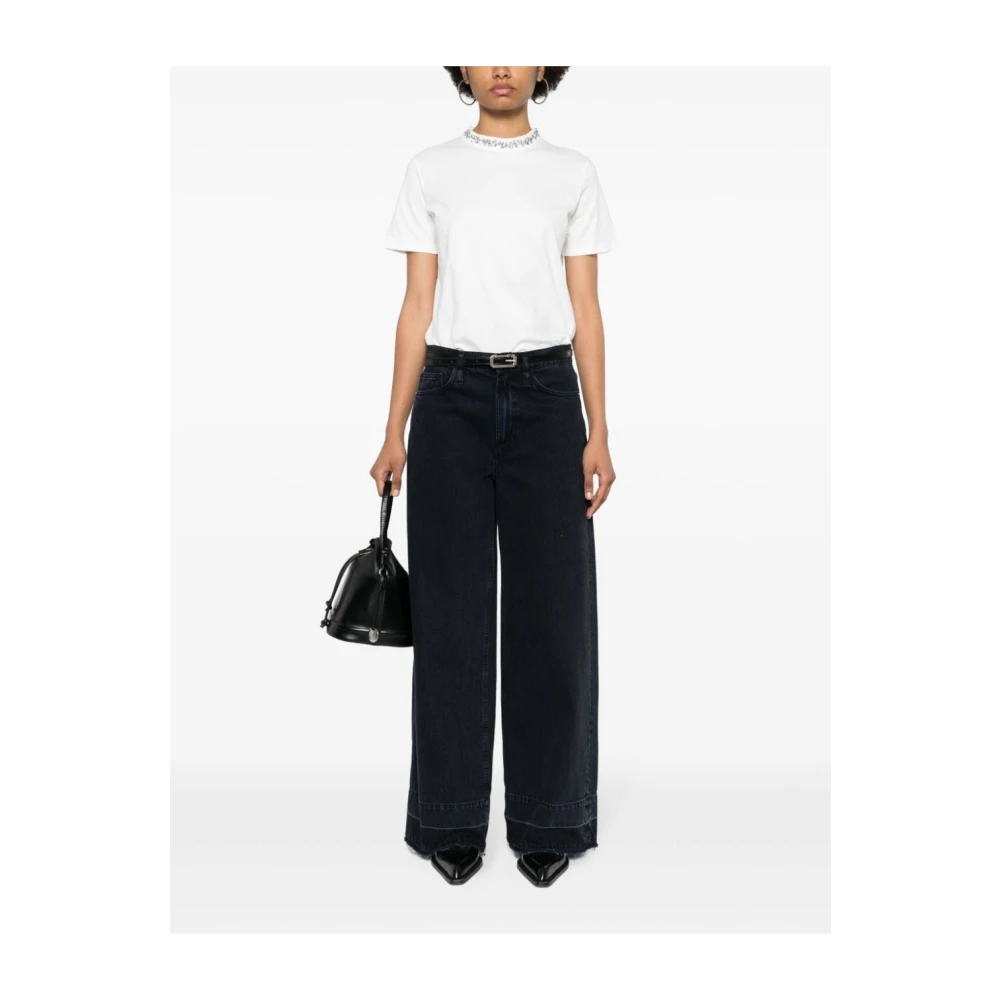 Golden Goose T-shirt met strass-versiering en ronde hals White Dames