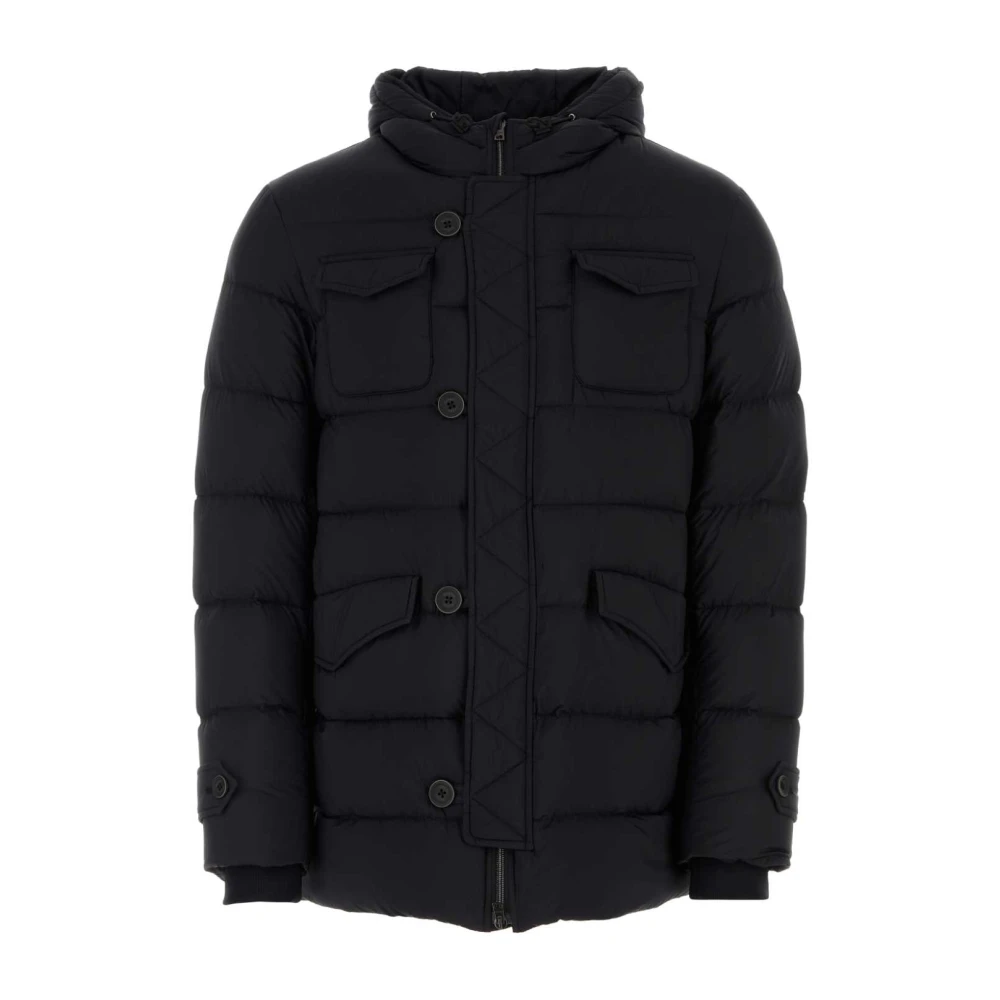 Herno Herr Svart Jackor 2XL, Nylon, Dunjacka Med Gåsdunspolstring
