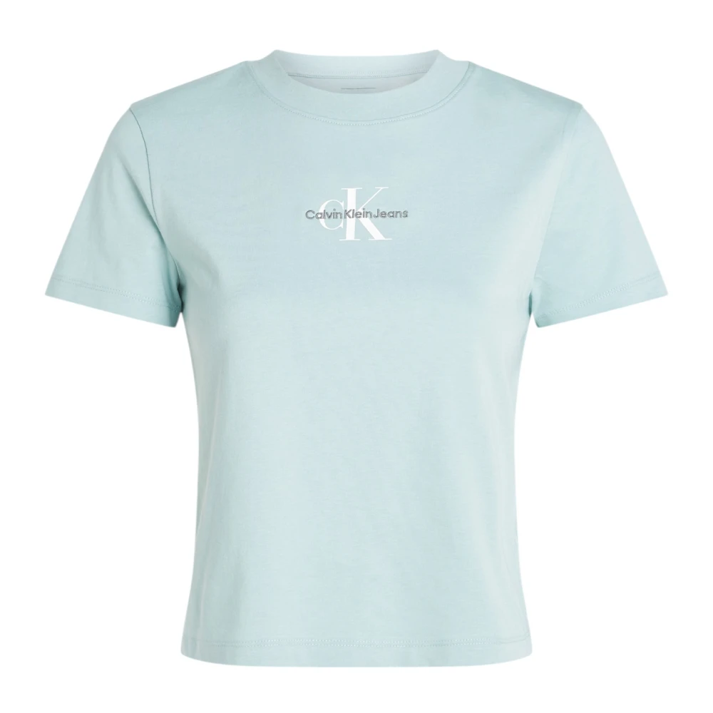 Calvin Klein Jeans Lichtblauw Ronde Hals T-Shirt Blue Dames