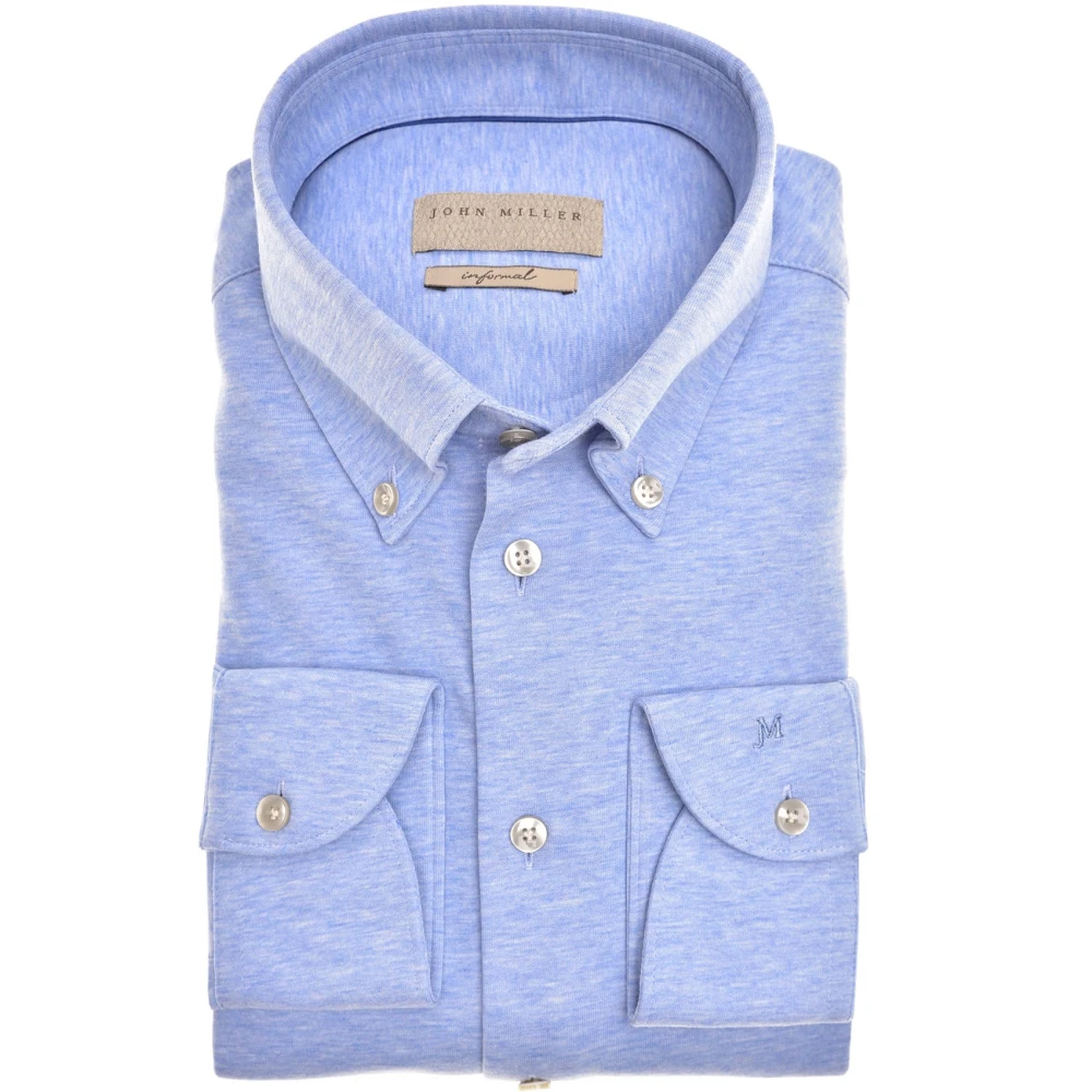 John Miller Blauwe Overhemdjurk met Slim Fit Blue Heren
