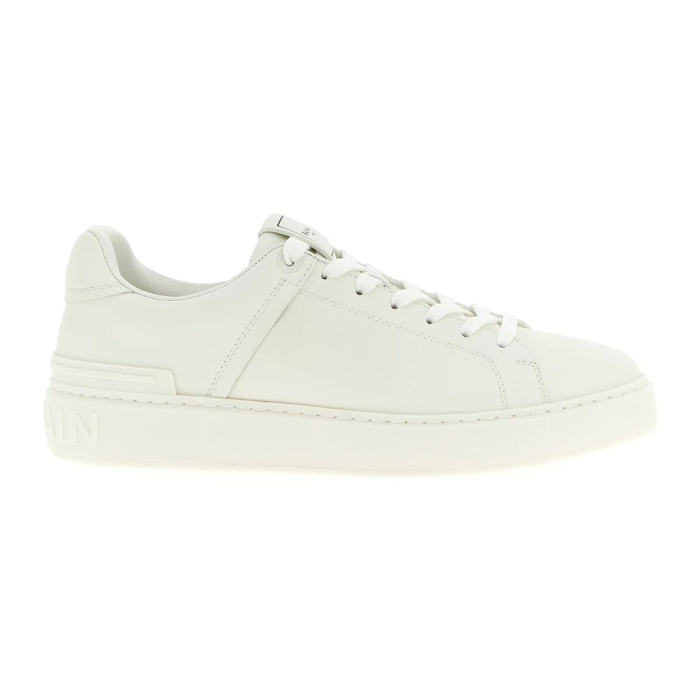 Balmain White B-Court Smooth Leather Trainers - Female - Sneakers - 7 Uk - Shoes