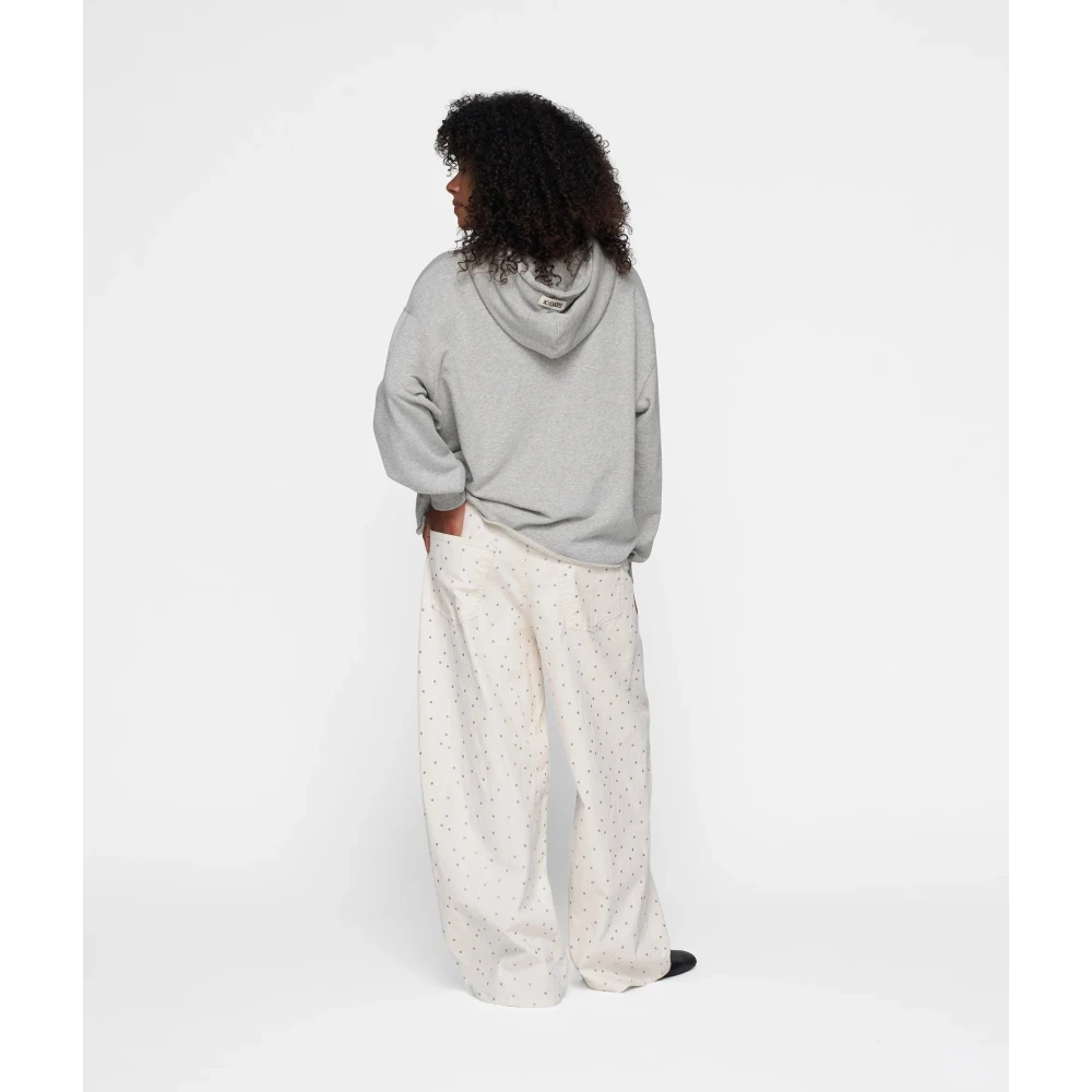 10Days Oversized Hoodie met Baseball Logo Borduursel Gray Dames