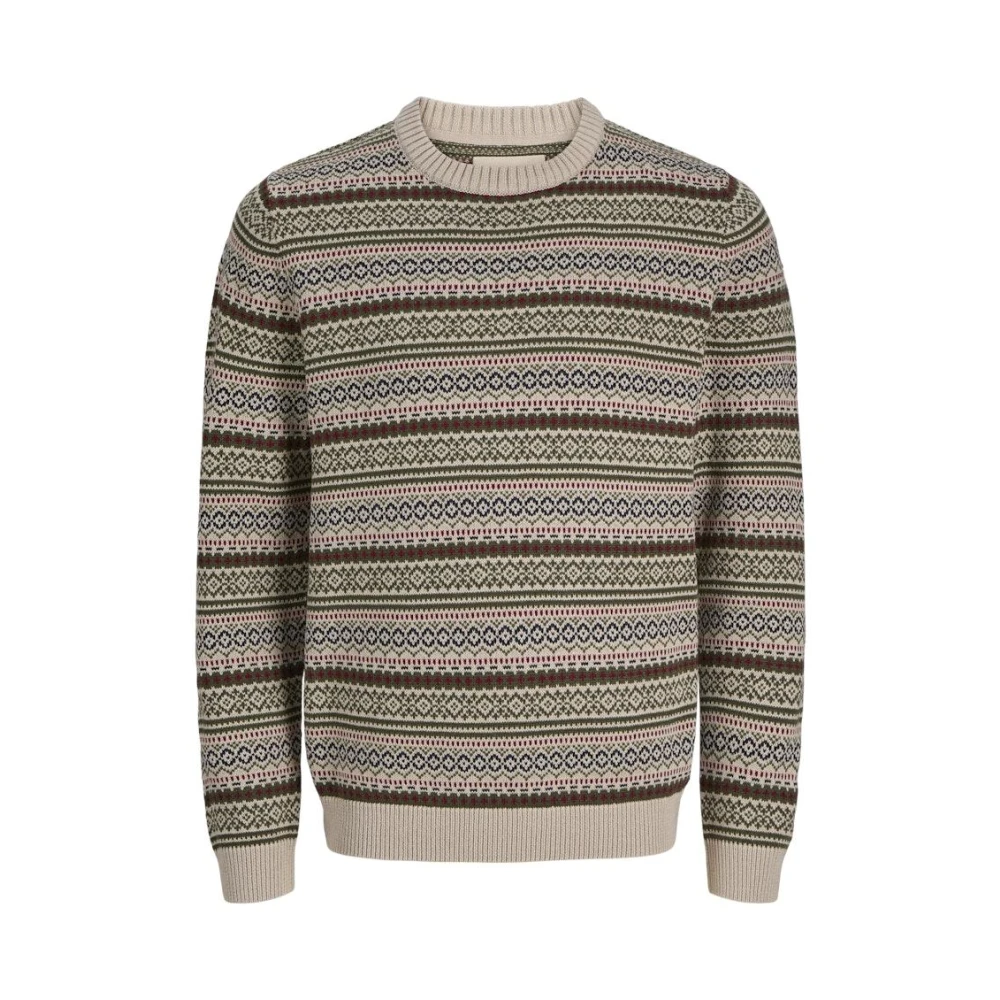 Jack & jones Noorse Gebreide Crew Neck Trui Beige Dames