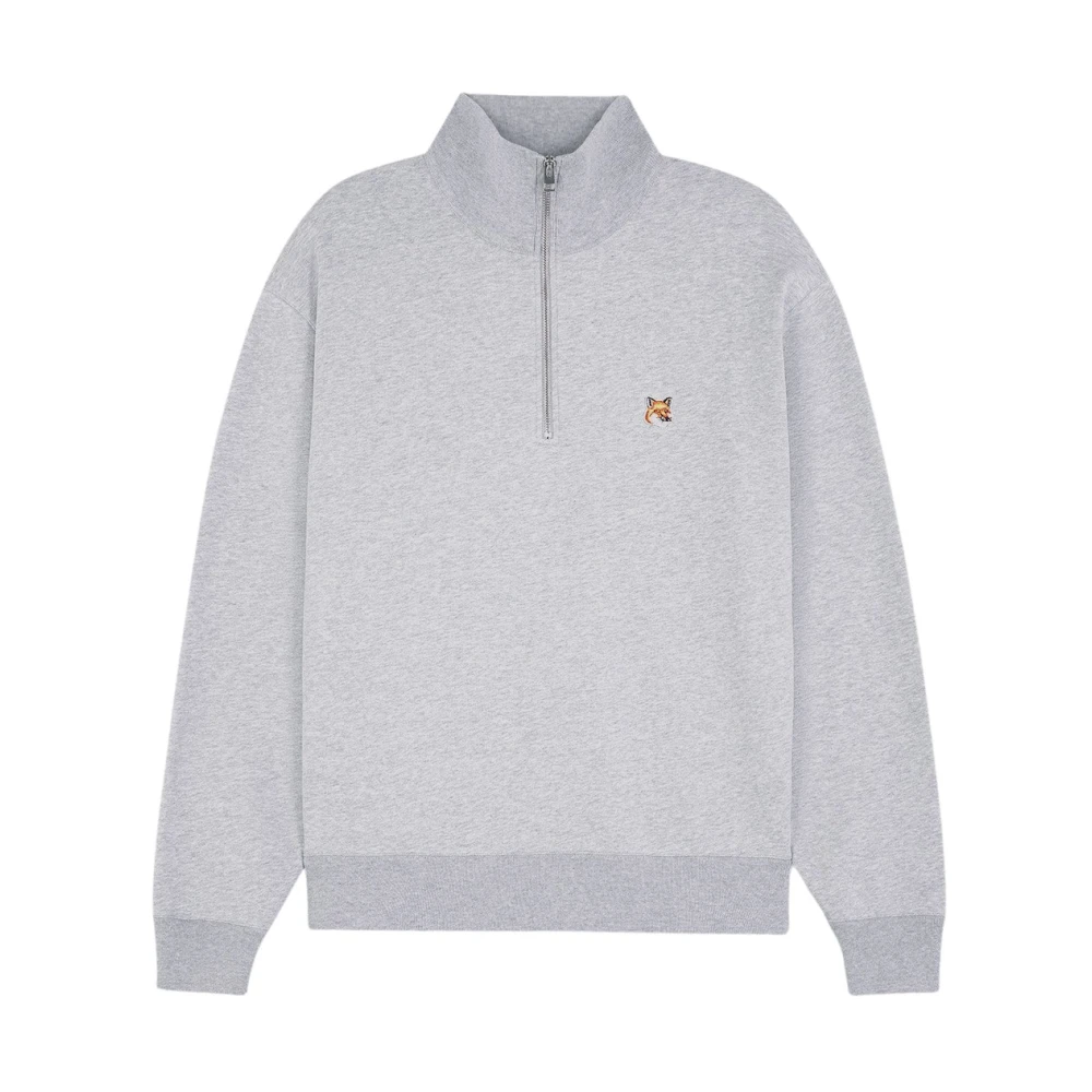 Maison Kitsuné Vos Katoenen Sweatshirt Gray Heren
