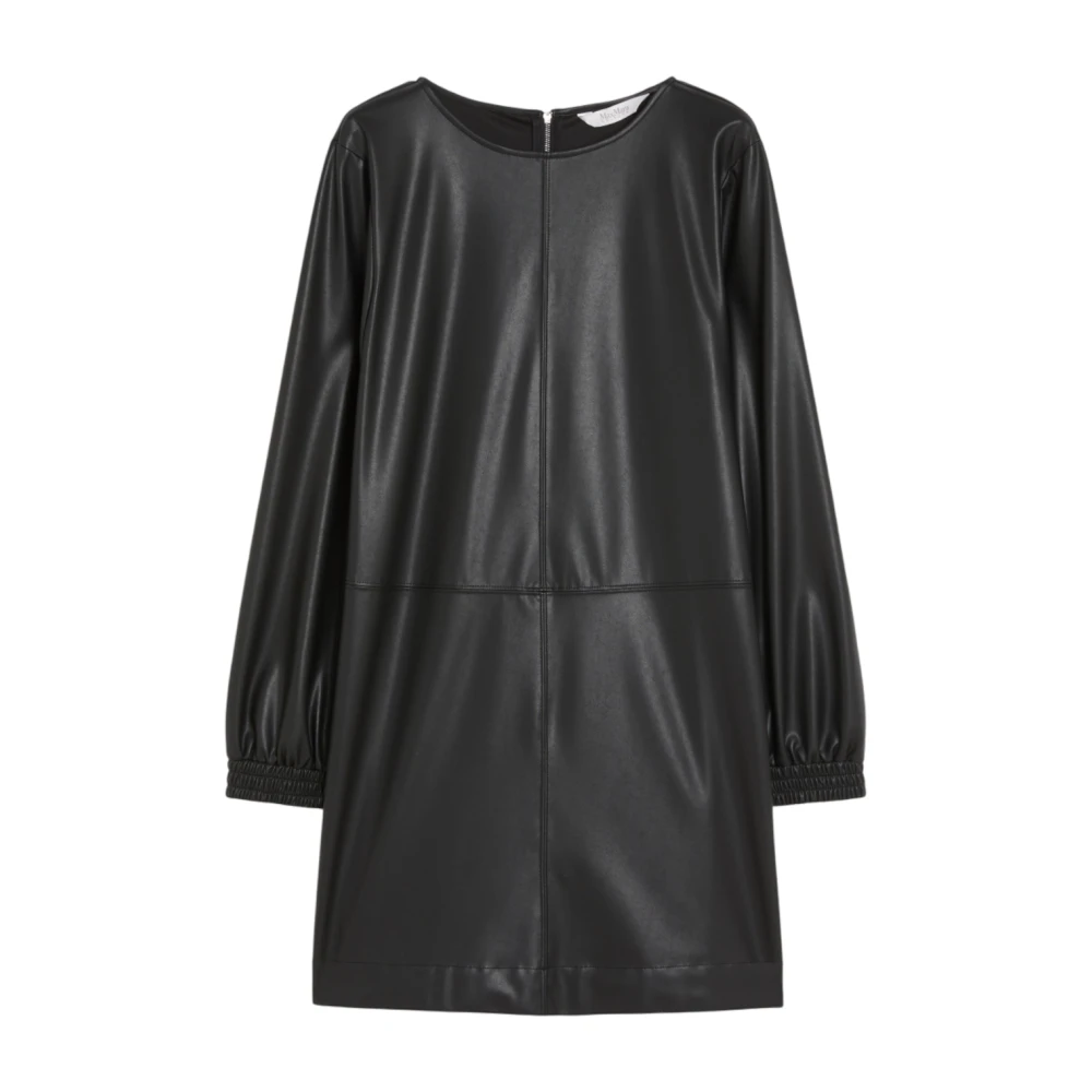 Max Mara Zwarte Jersey Jurk met Gestructureerde Silhouet Black Dames