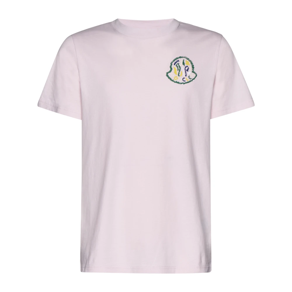 Moncler Zachte Katoenen Jersey T-shirts en Polos Pink Heren