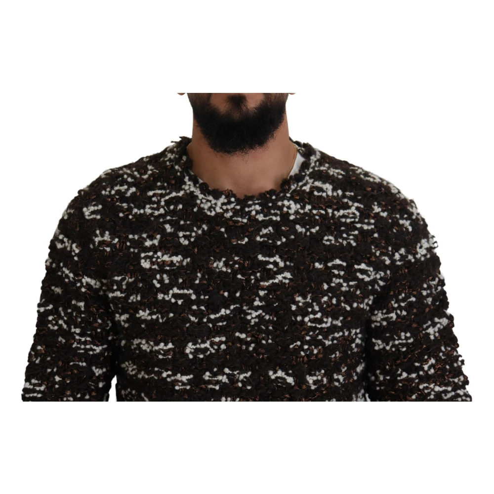 Dolce & Gabbana Bronzen Gebreide Trui Brown Heren