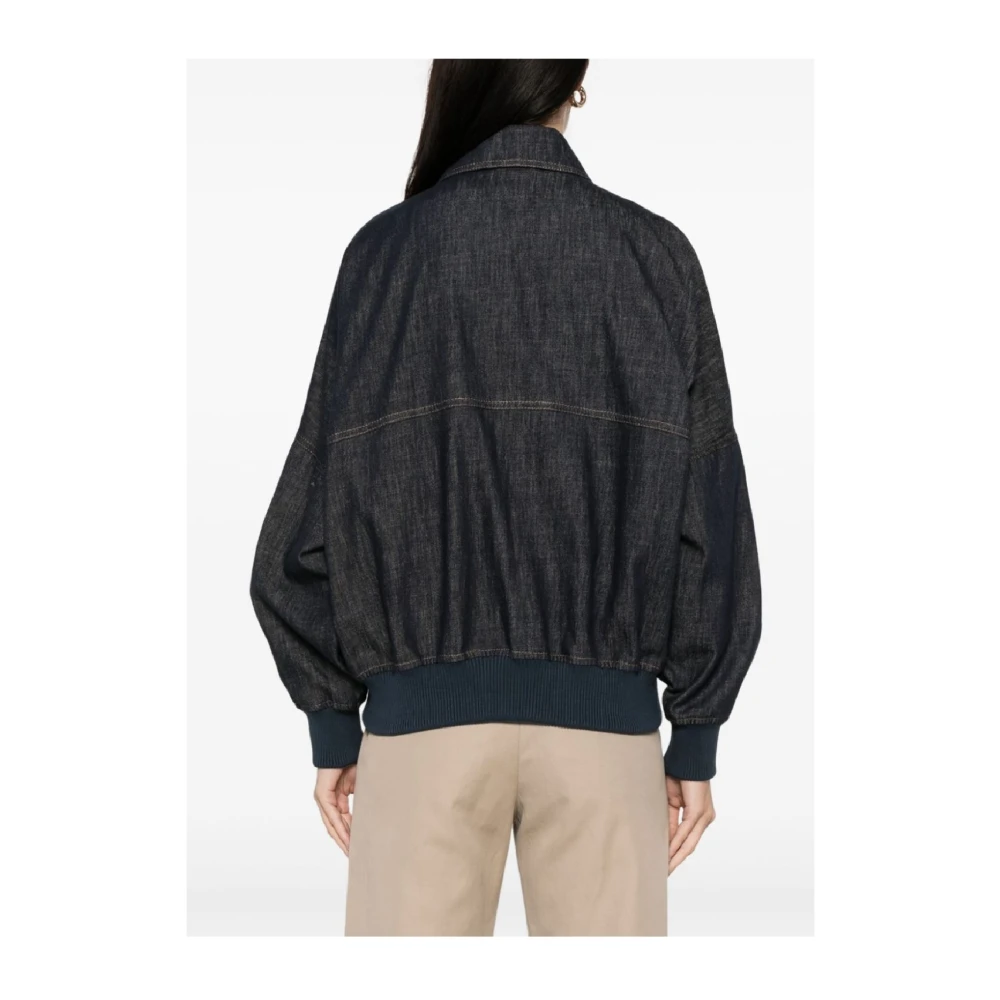 BRUNELLO CUCINELLI Elegante Katoenen Buitenkleding Jas Blue Dames