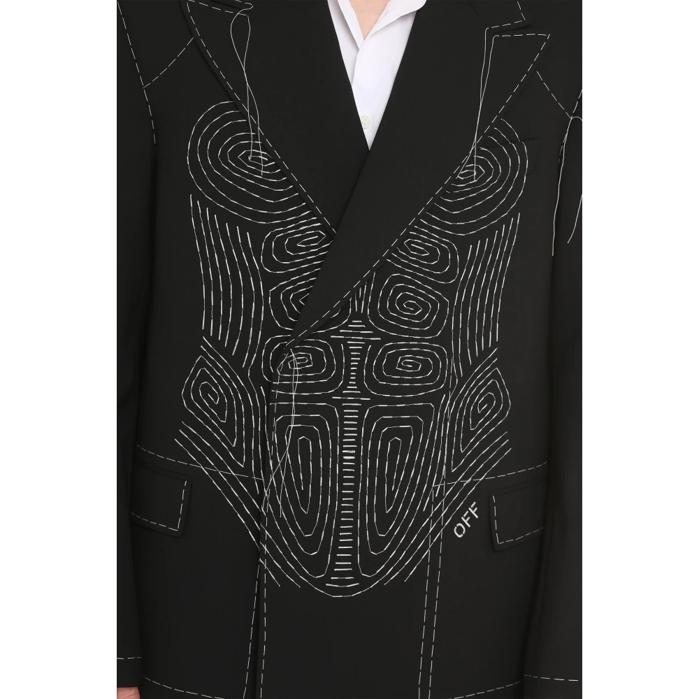 Off White Stijlvolle Jas voor Trendy Looks Black Heren