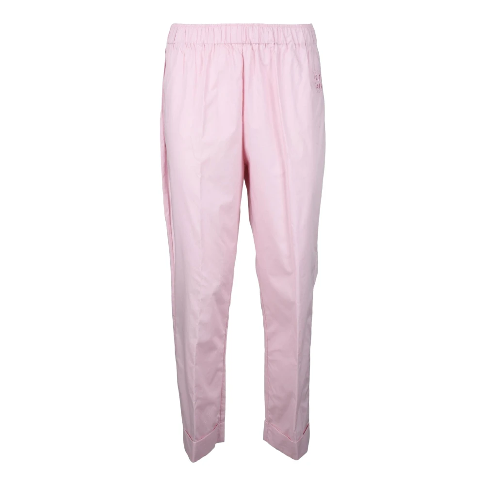 Semicouture Katoenen Casual Broek Pink Dames
