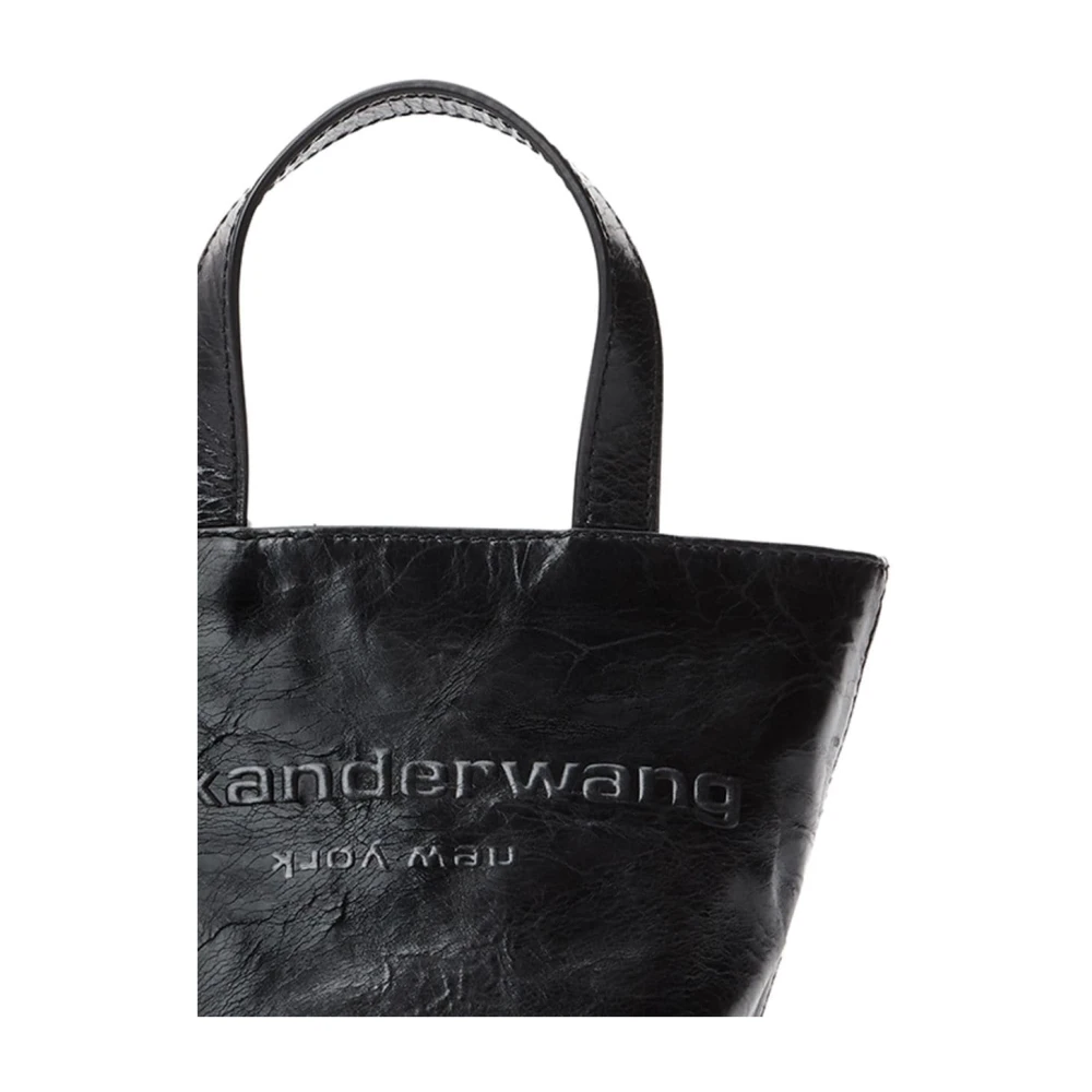 alexander wang Zwarte Leren Schoudertas Met Striksluiting Black Dames