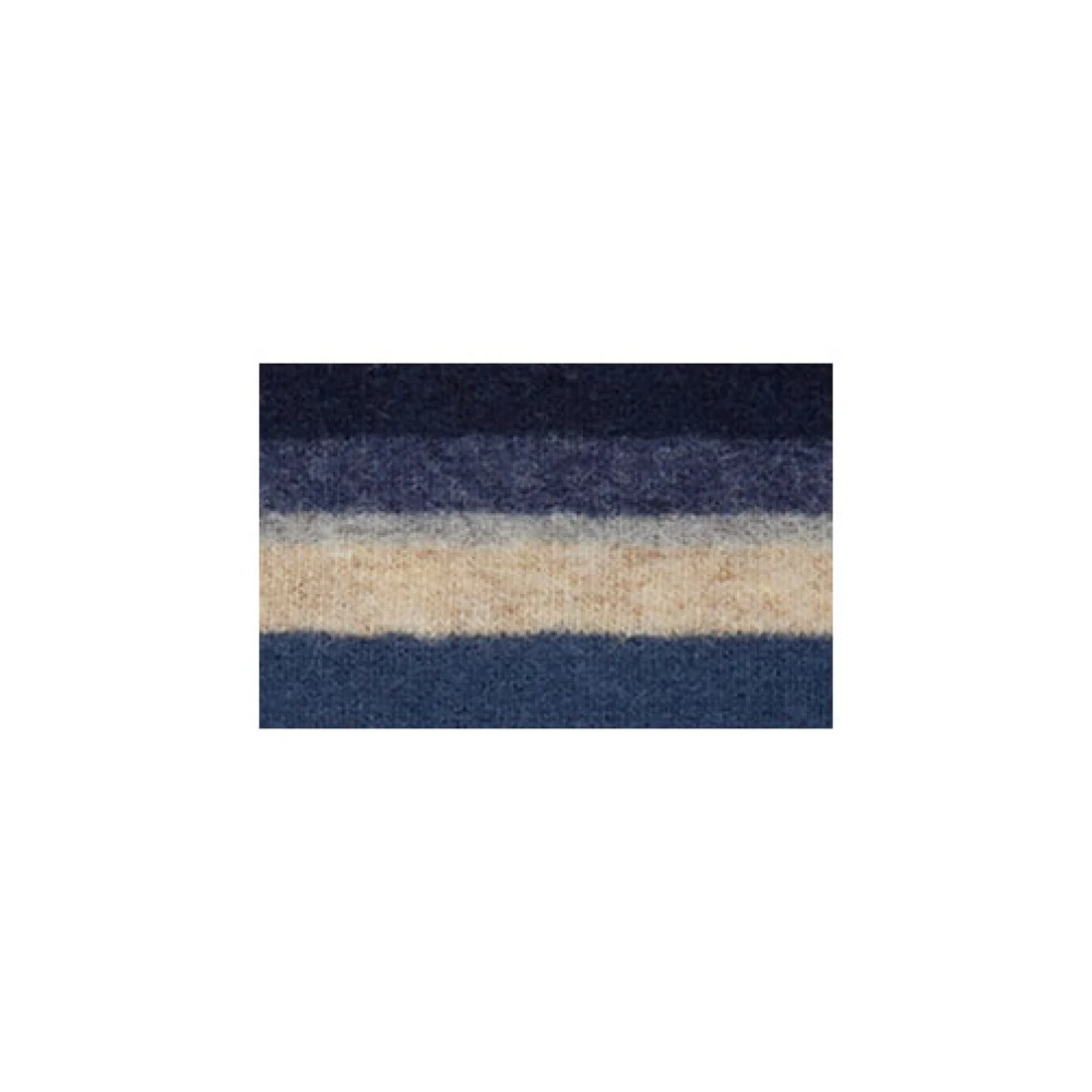 Gallo Unisex blauwe fleece sjaal met veelkleurige strepen Multicolor Unisex