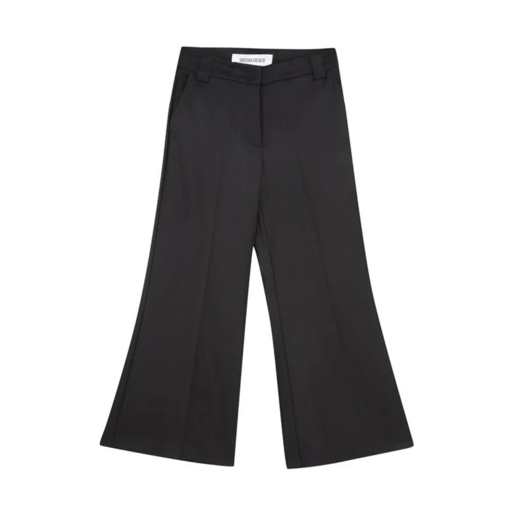 Silvian Heach Wide Trousers, Female, L, Wide Leg Trousers Black