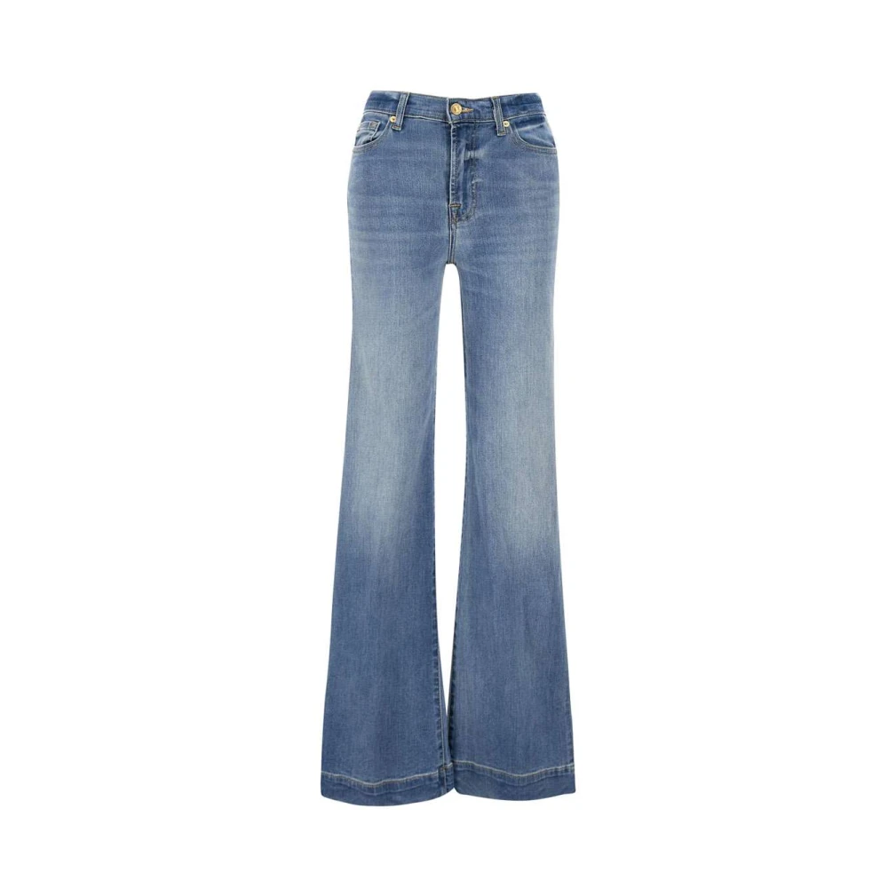 7 For All Mankind Blue Flared Jeans - Female - Flare Jeans - W28 - Jeans