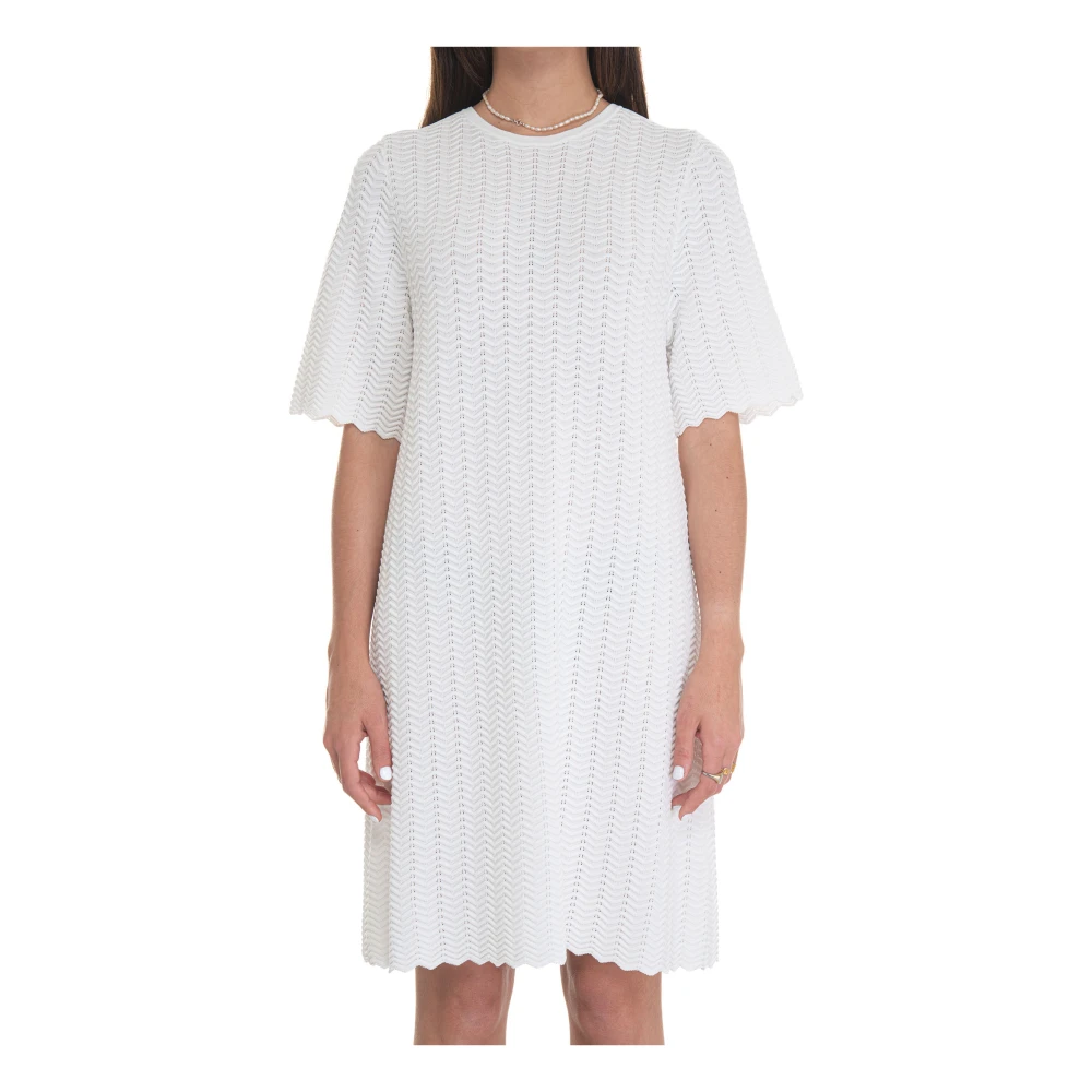 Suncoo Rug-neklijn Mid-calf Jurk White Dames
