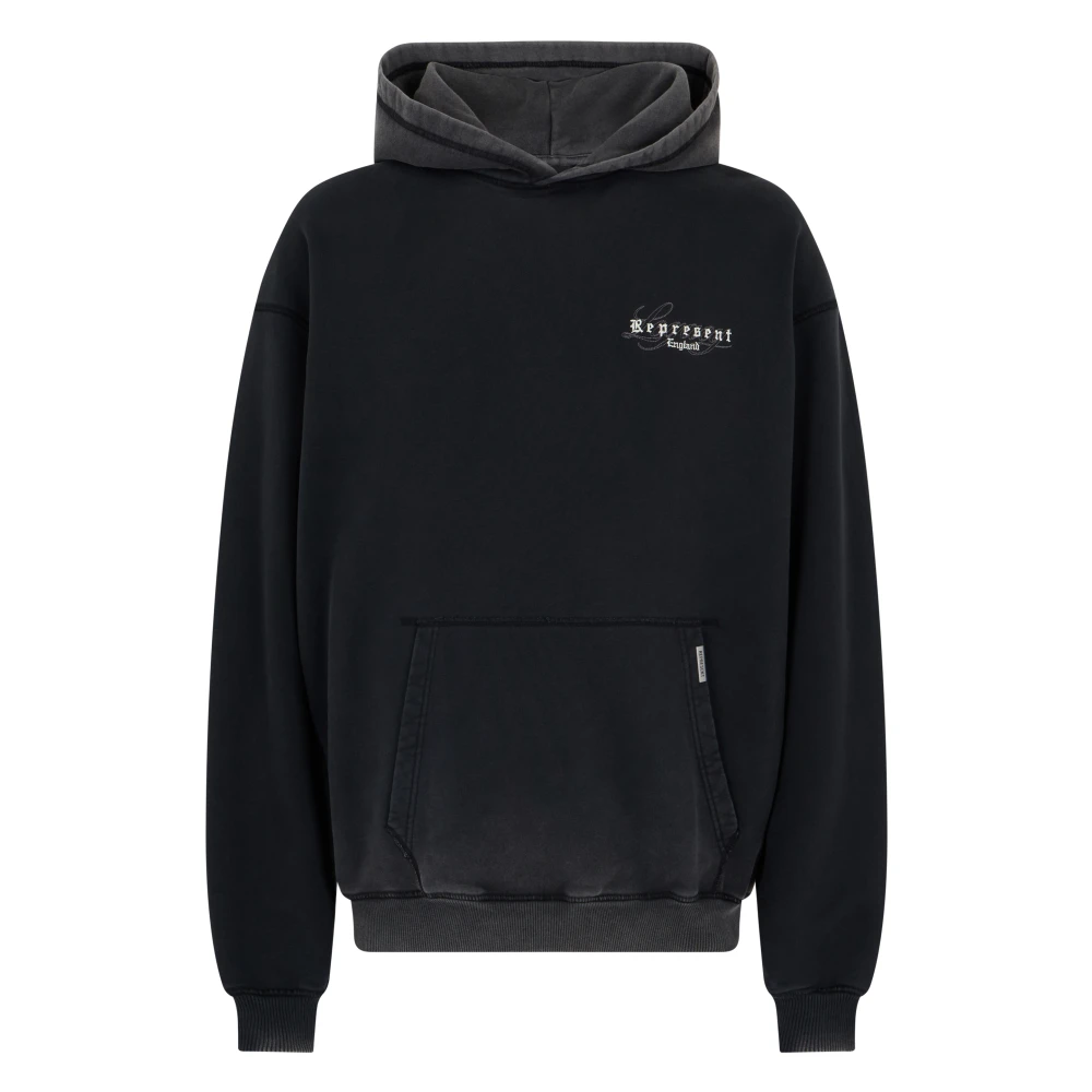 Represent Men's Gray Hooded Sweatshirt With Embroidered Logo