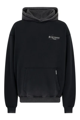Hoodad sweatshirt med broderad logotyp