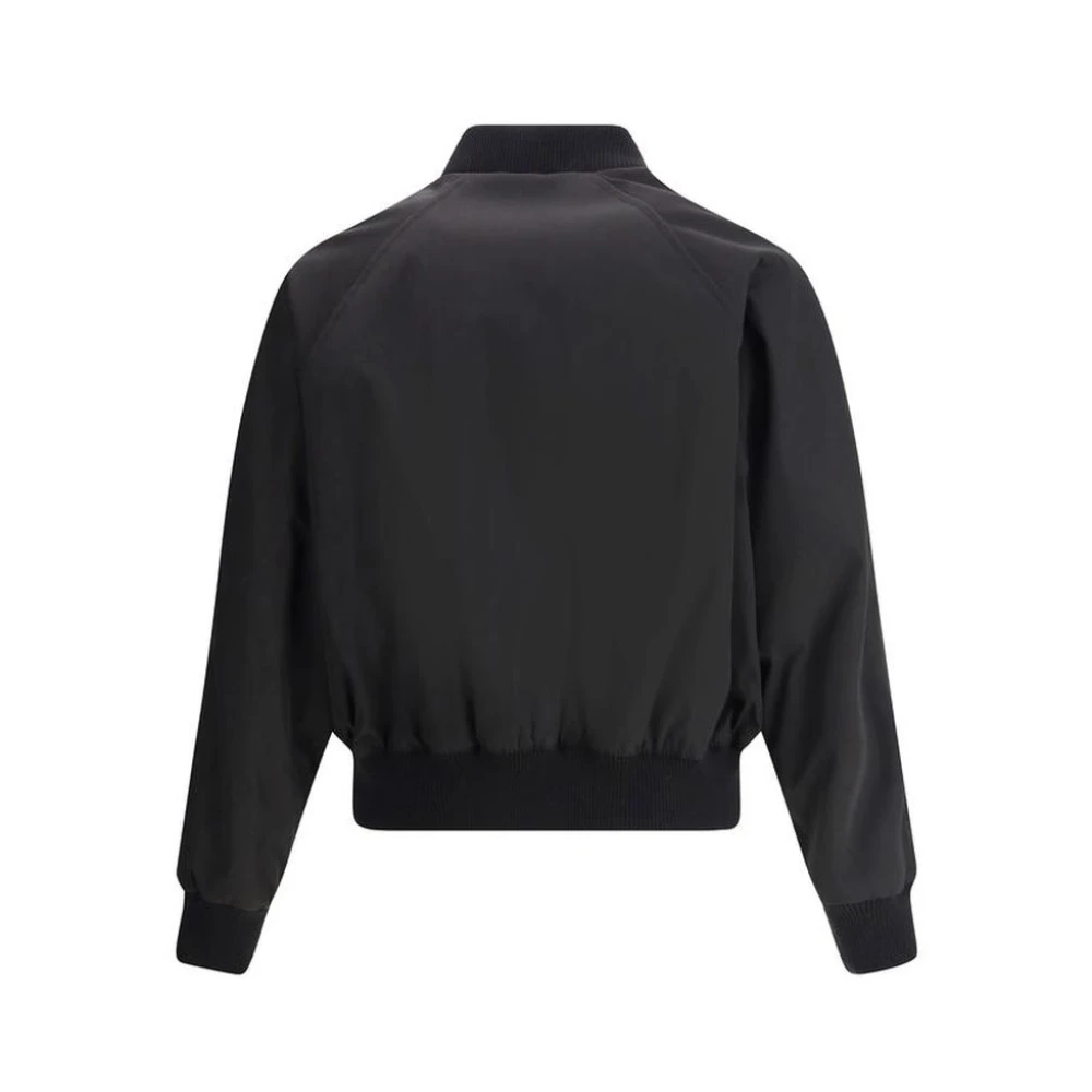 Ami Paris Geribbelde Bomberjack met Monogramlogo Black Heren
