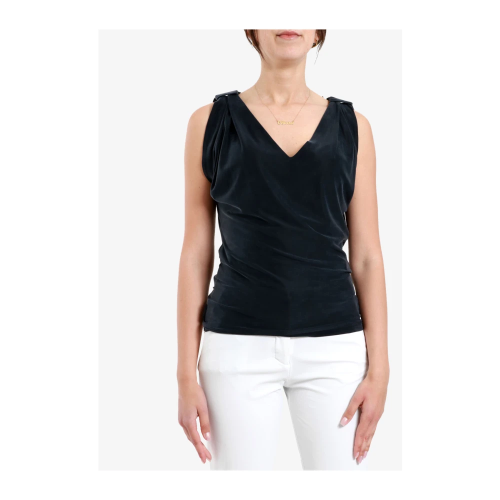 RRD Mouwloze technische top met V-hals Black Dames