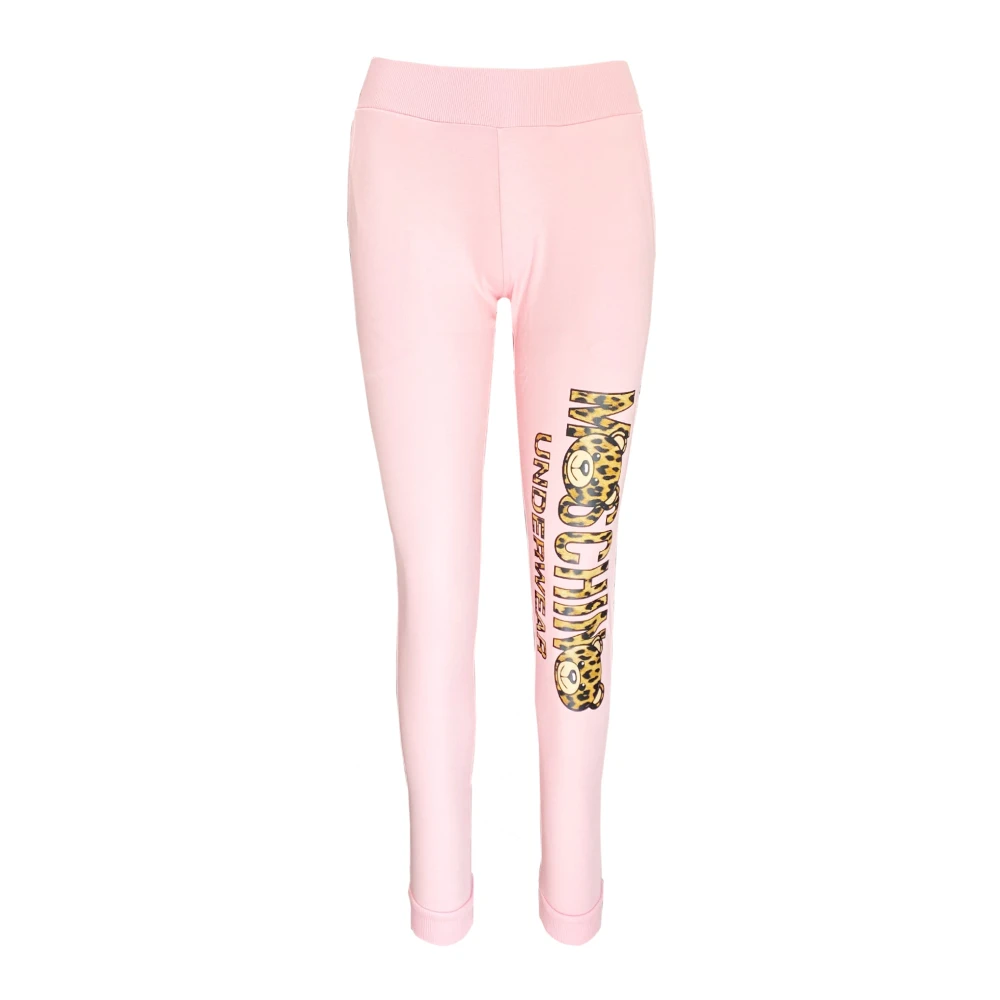 Moschino Roze Leopard Logo Track Pants Pink Dames