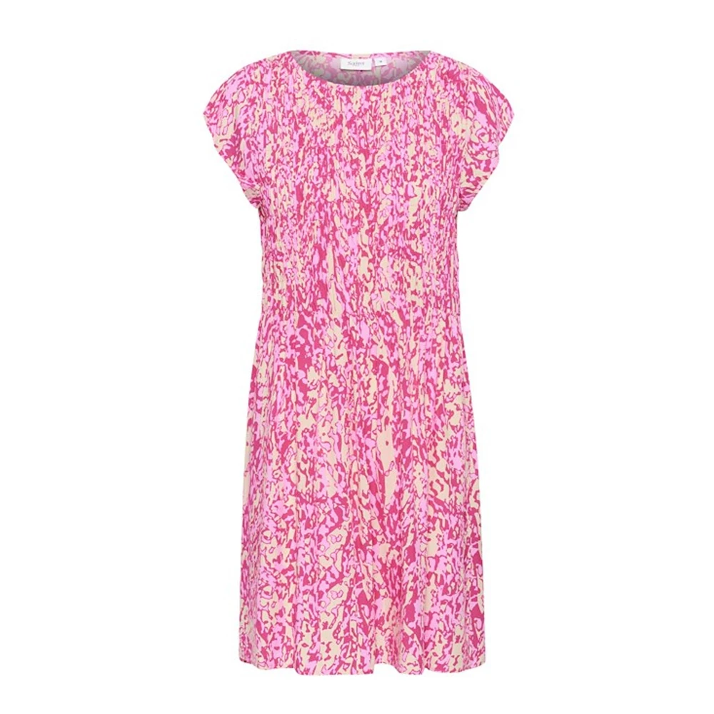 Saint Tropez Roze Zšbre Art Maxi Jurk Pink Dames