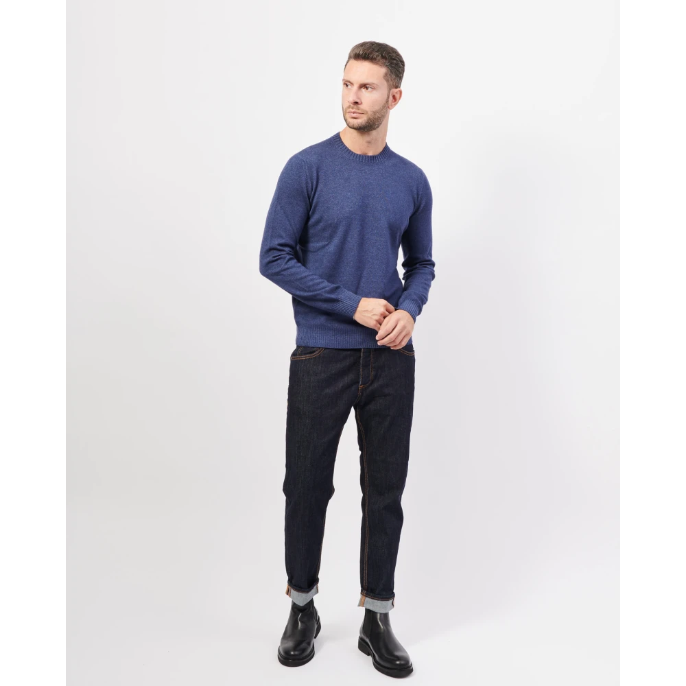 Gran Sasso Blauwe Alpaca Cashmere Trui Blue Heren