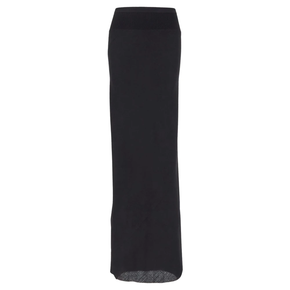 Rick Owens Uitlopende wollen rok Black Dames