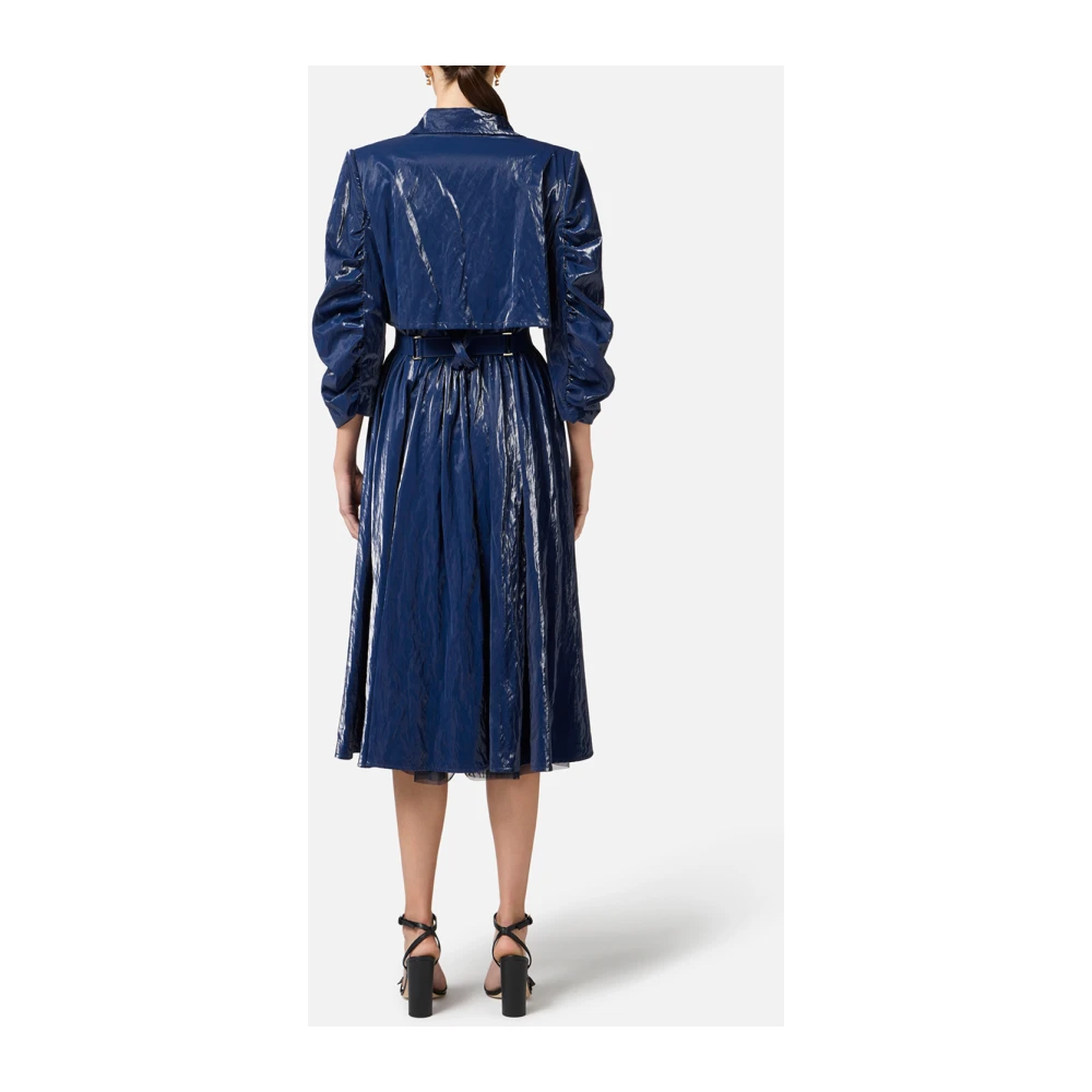 Elisabetta Franchi Blauwe Winterjas Blue Dames
