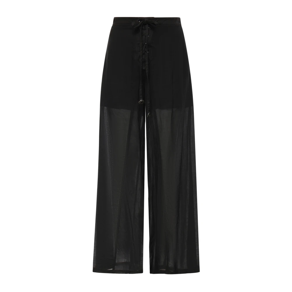 Pinko Women's Black Wide Trousers, 2XS, Cabras Pantalone Voile E Gabar