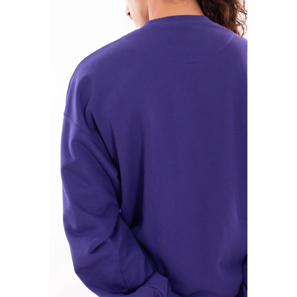 Y-3 Terry Sweatshirt met Borstlogo Purple Heren