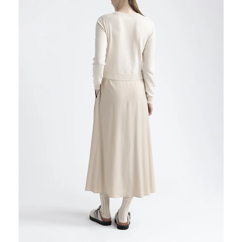 PESERICO Wol zijde en kasjmier jurk Beige Dames