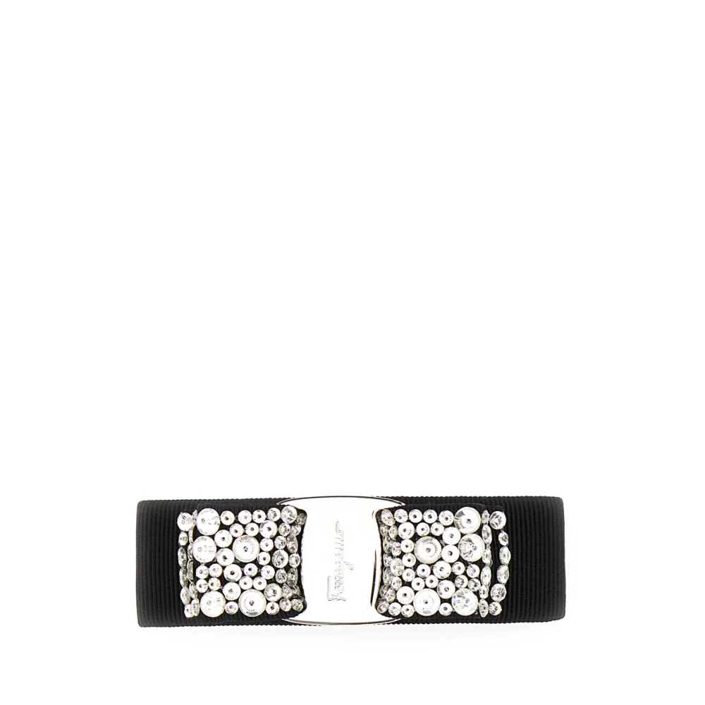Salvatore Ferragamo Stoffen Haarklem in Zwart Black Dames