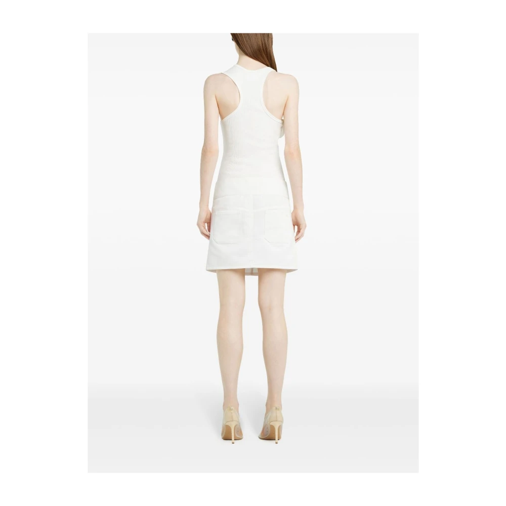 Courrèges Witte Knopen Top met Logopatch White Dames