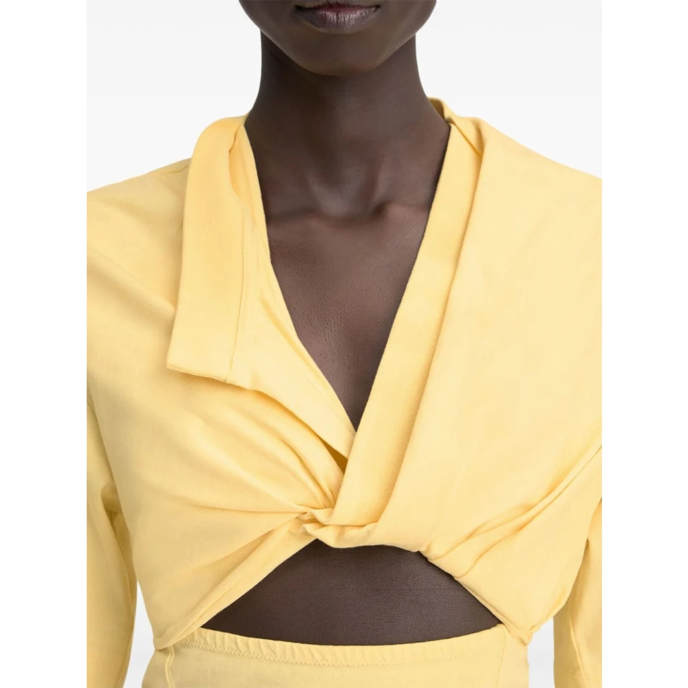 Jacquemus Gele Jurk met Uitsnijdingen Yellow Dames