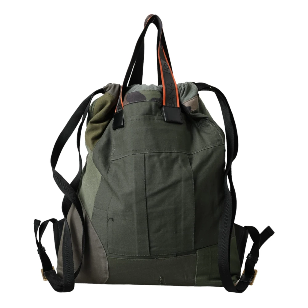 Dolce & Gabbana Camouflage Patchwork Rugzak Tas Green Heren