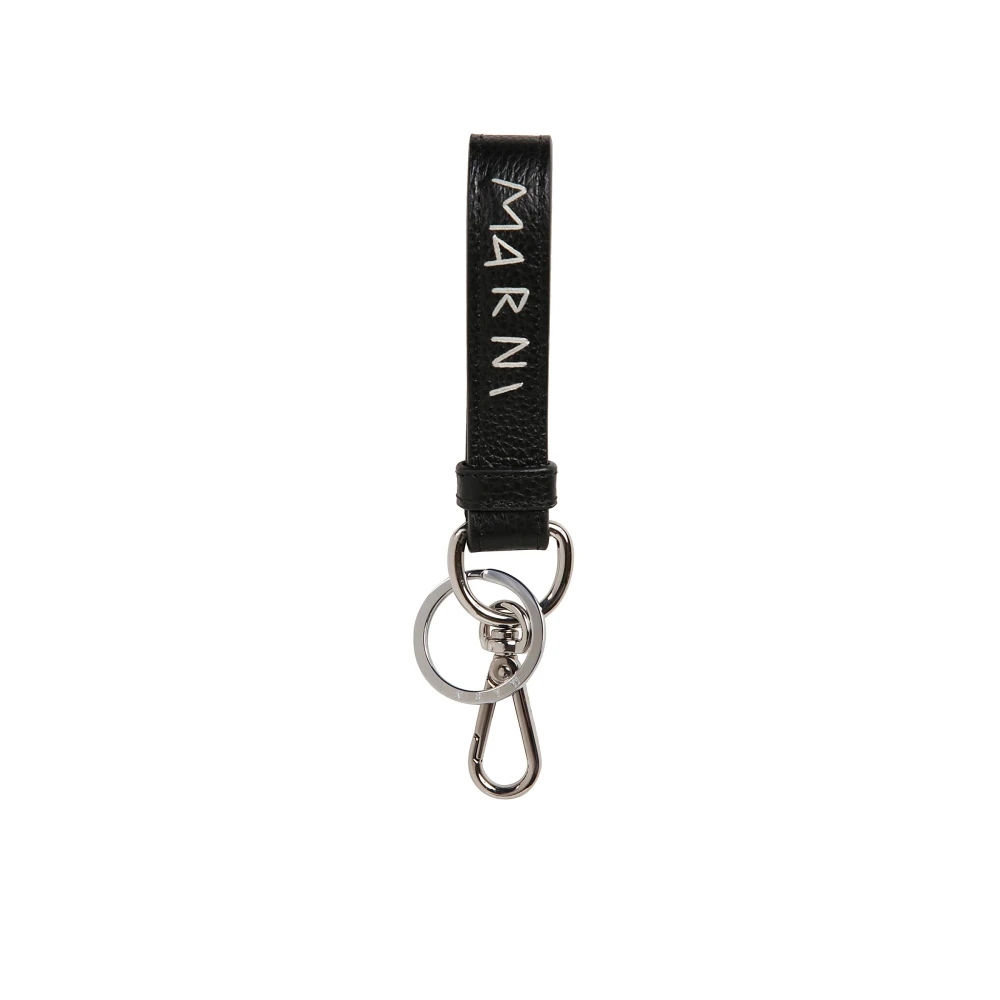 Marni Geborduurde sleutelhanger Black Heren