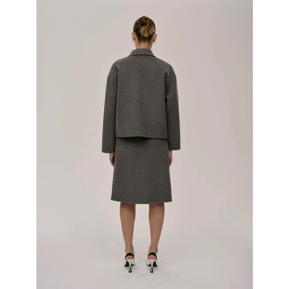 Birgitte Herskind Lux Coat met Verborgen Ritssluiting Gray Dames