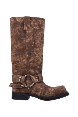 bottes-en-cuir-marron-croco