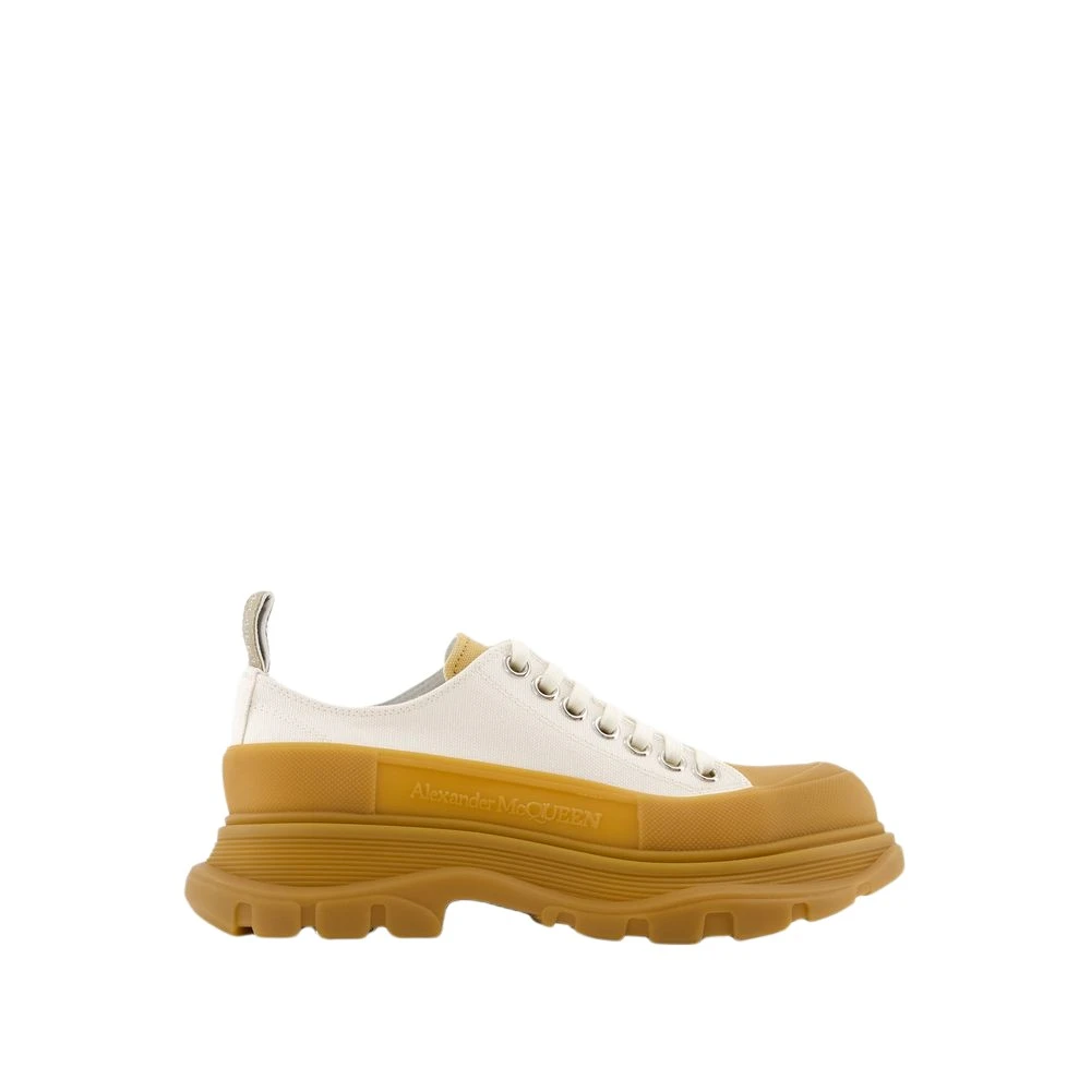 Alexander Mcqueen Women's Beige Sneakers, 7 Uk, Tread Trainers - Leather