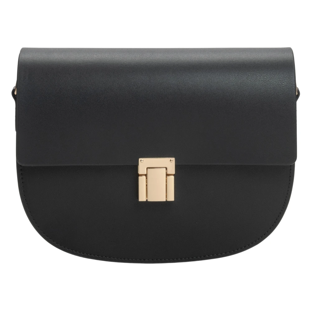 Estro Dames Zwarte Leren Schoudertas Er00115763 Black Dames